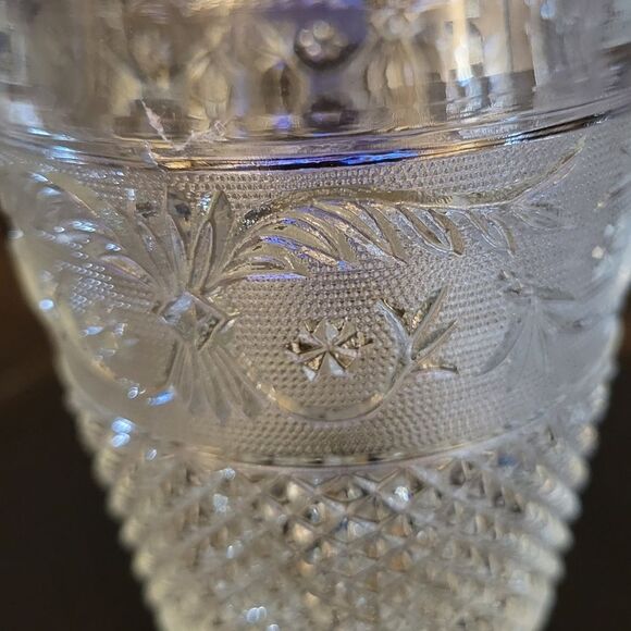 Vintage Lot of 5 American Provencial cut glass water goblet - Picture 5 of 5